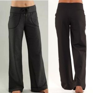 Lululemon Still Pant Wide Leg Yoga in Black Gray 6
